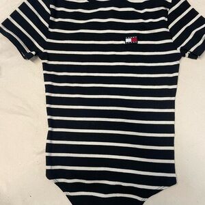 Tommy Hilfiger Kids Black and White Striped Bodysuit